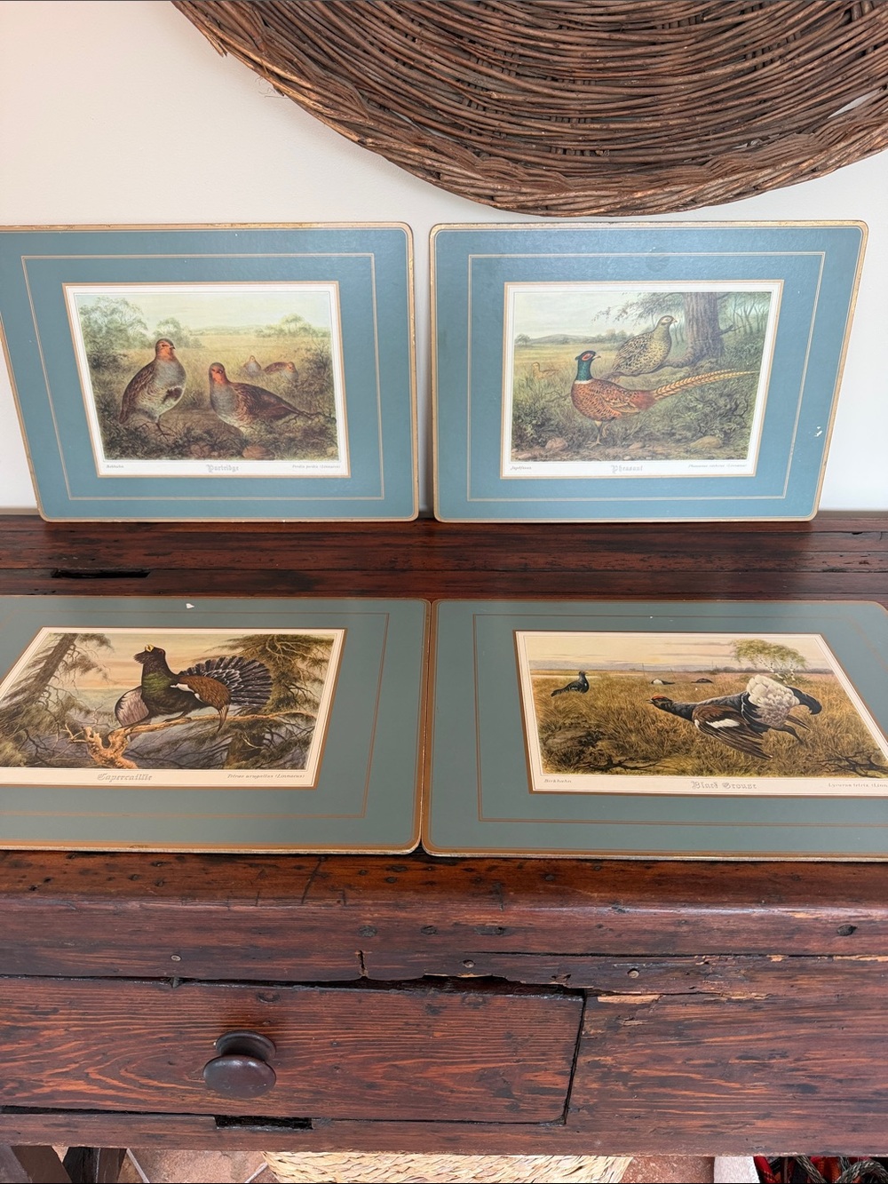 Vintage 1970’s Pimpernel Wild Bird Placemats. Made in England.  Set of 4.